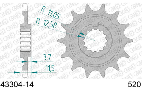 AFAM PREMIUM FRONT 520 SPROCKET 13T or 14T suits SHERCO see fitment list