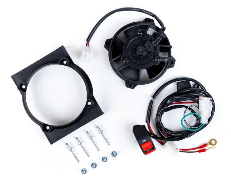 RADIATOR FAN KIT with On/Off SWITCH and PLASTIC MOUNTING BRACKET suits BETA 2020-2023